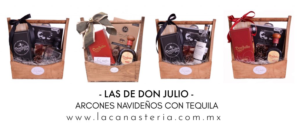 Arcones navideños con tequila de julio don julio 70 