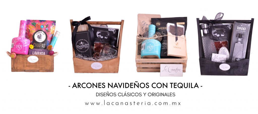 arcones navideños con tequila df finos elegantes clásicos originales la canasteria queretaro edo mexico toluca metepec puebla pachuca guadalajara