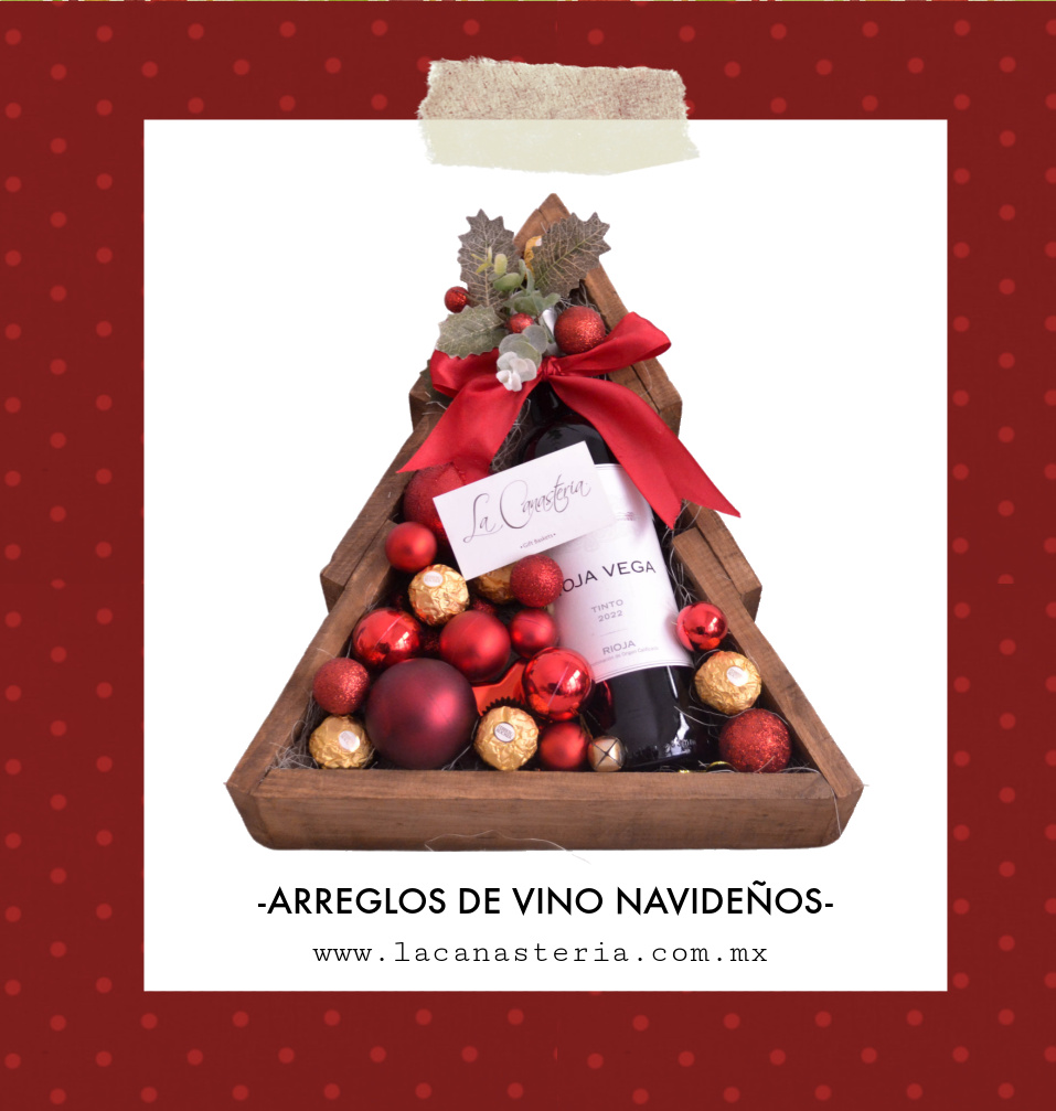 Arreglos de vino navideños para regalos empresas la canasteria