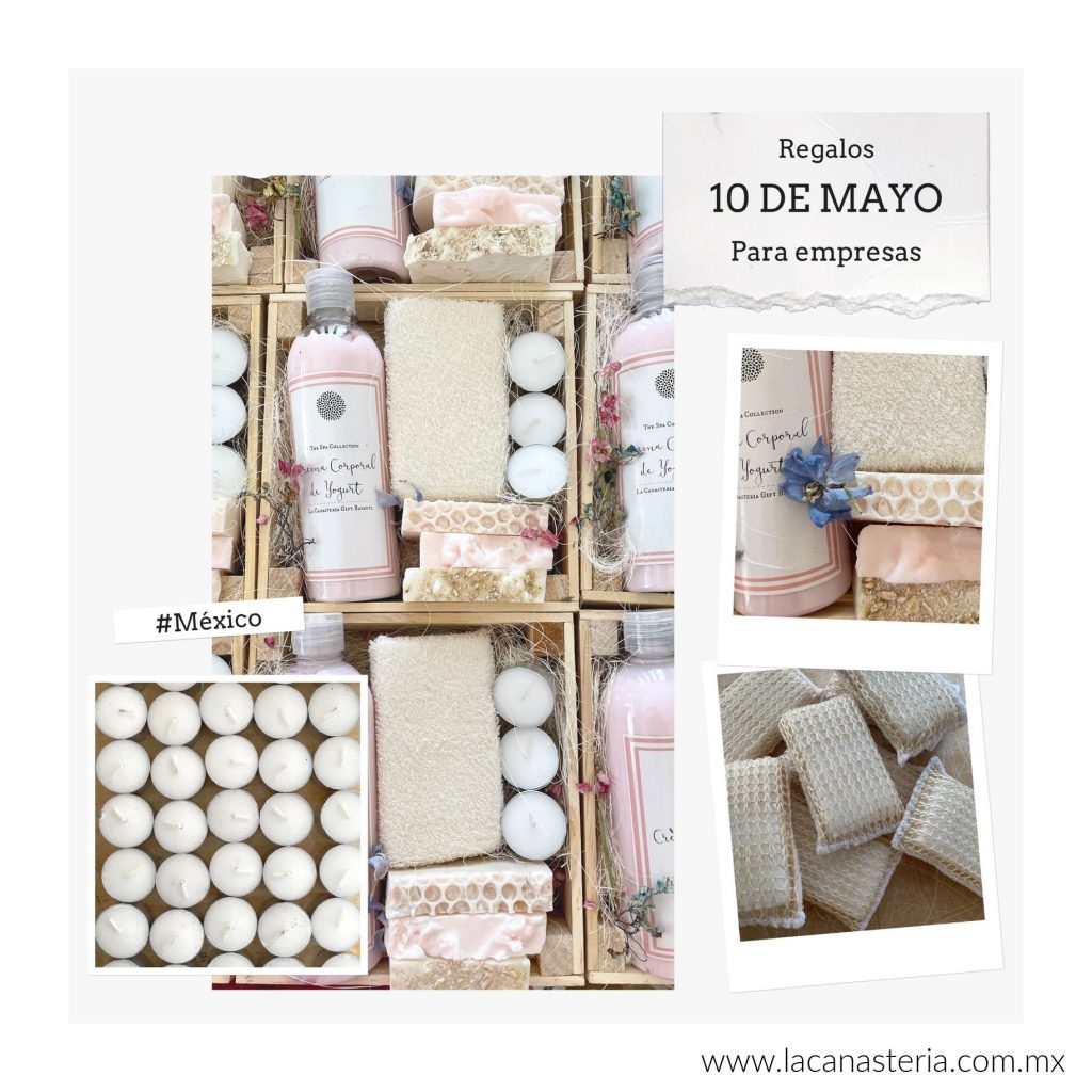 Kits de spa 10 de Mayo en caja de regalo con crema y jabones orgánicos para empresas