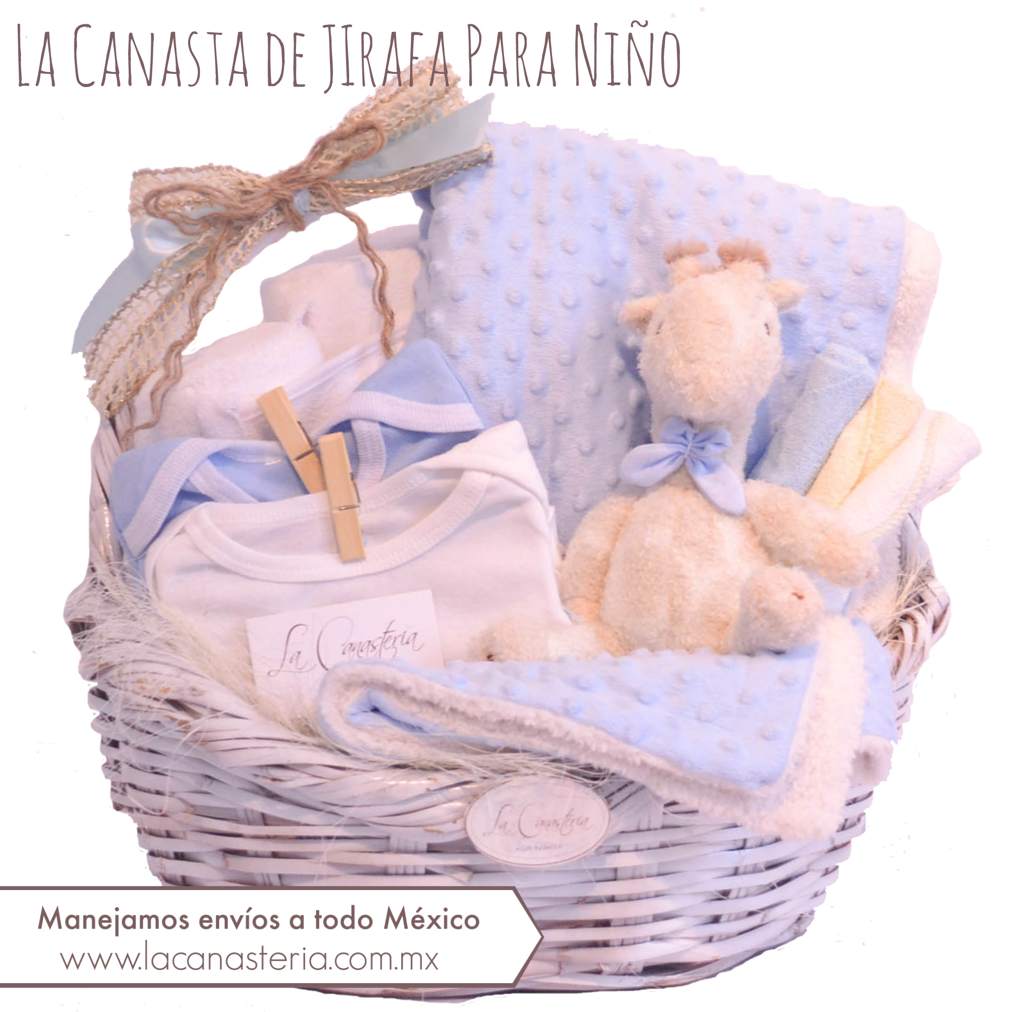 cesta regalo para bebe en color rosa