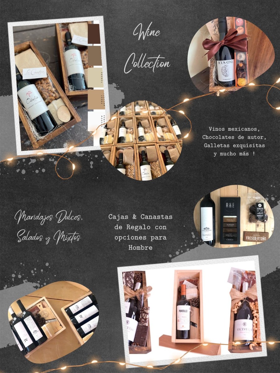 Cajas de regalo elegantes con vino hombre clientes empresas agradecimientos