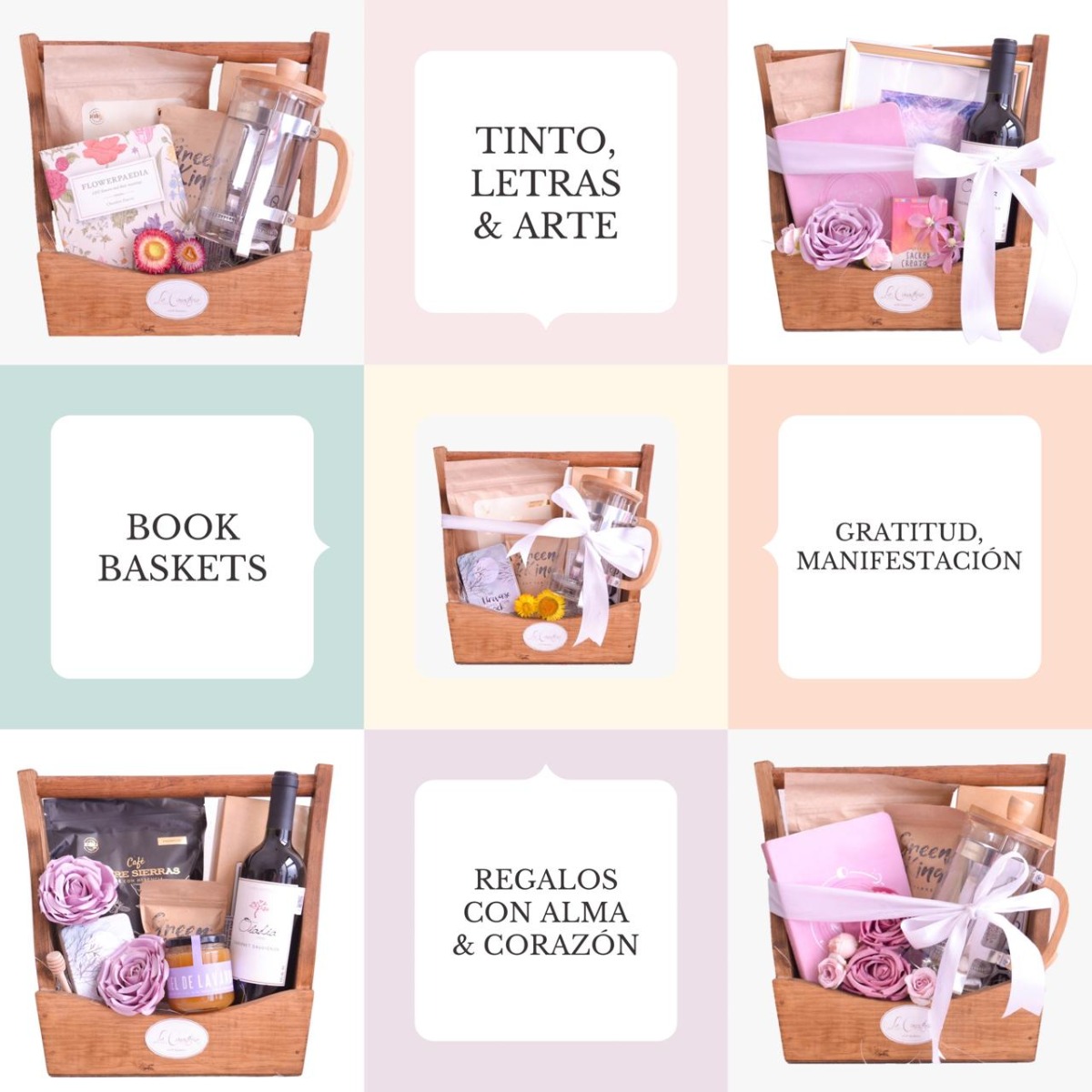 Canastas de regalo con libros canasteria